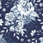 C-89515a Floral Universe Midnight in Canvas
