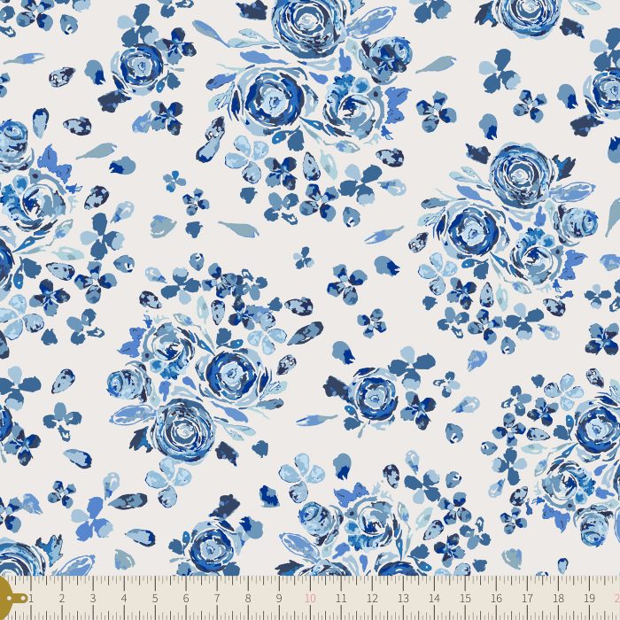 F-89500 Swifting Flora Indigo in Flannel - Image 3
