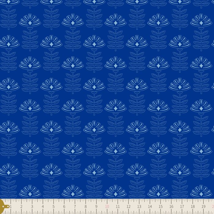 R-89512a Etched Blooms Cobalt in Rayon - Image 3
