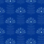 R-89512a Etched Blooms Cobalt in Rayon