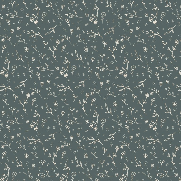 ditsy flower patterns in a blue background