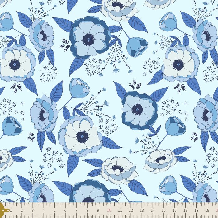 TBL-89503 Sprinkled Peonies Azul - Image 3