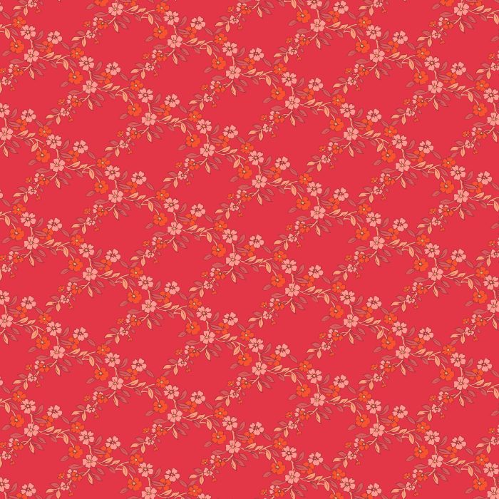 F-85908a Charming Arbor Hibiscus in Flannel - Image 2