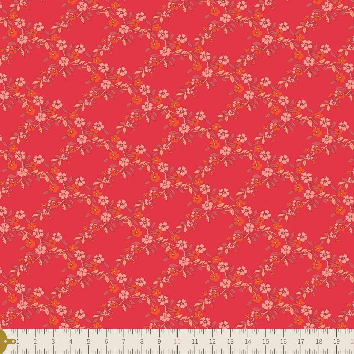 F-85908a Charming Arbor Hibiscus in Flannel - Image 3
