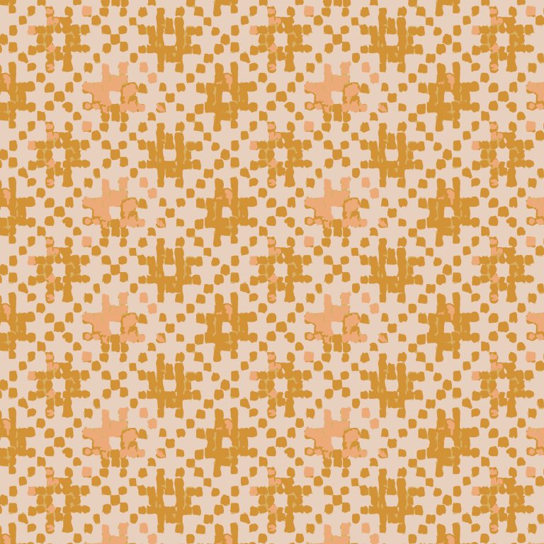 Orange geometric fabric