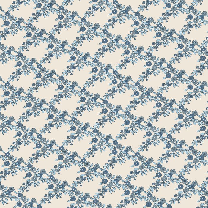 R-85908a Charming Arbor Bluebell in Rayon - Image 2
