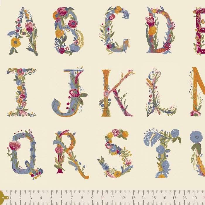 F-2008 Joyeux Alphabet Two Panel in Flannel - Image 2