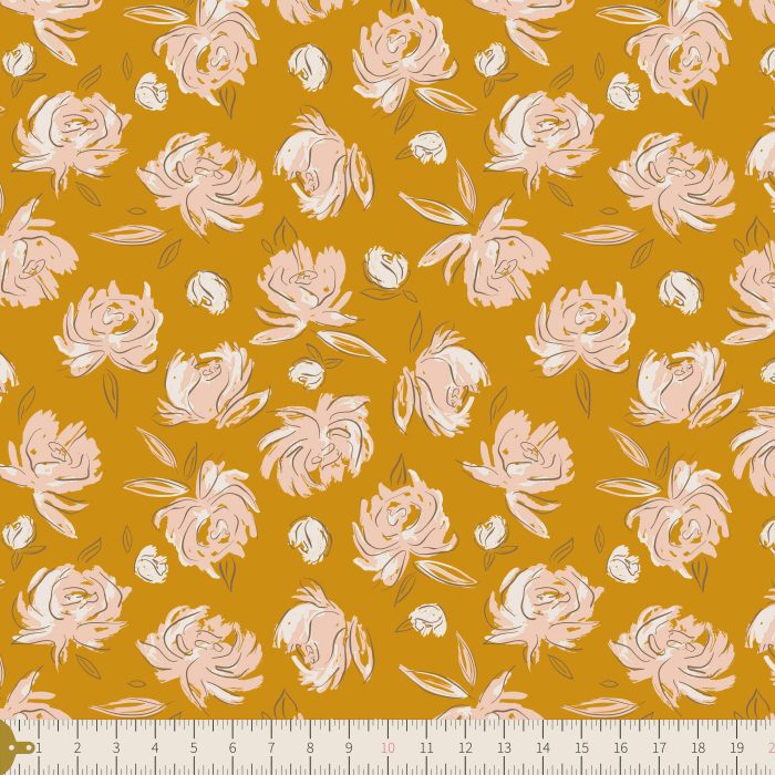 F-22402a Bed of Roses Amber in Flannel - Image 3