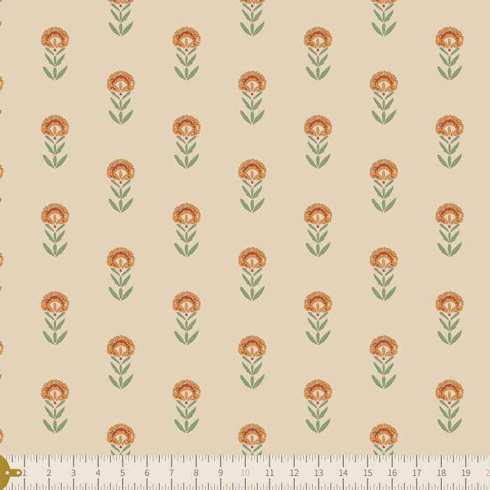 MRG-L-55314 Front Yard Marigolds in Linen Blend - Image 3