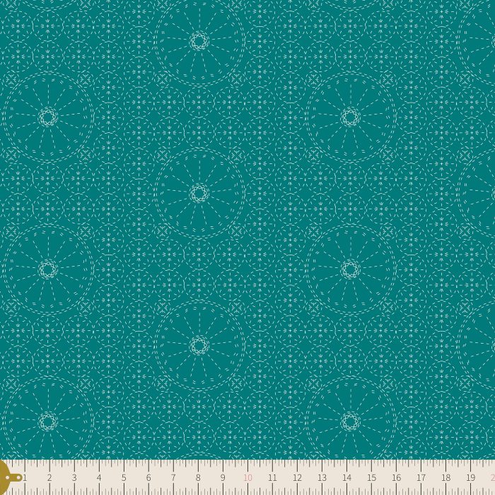 WBL-12038 Sashiko Florette Teal - Image 3