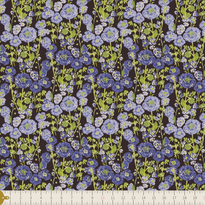 MMD-57300 Hollyhocks in Bloom Periwinkle - Image 3